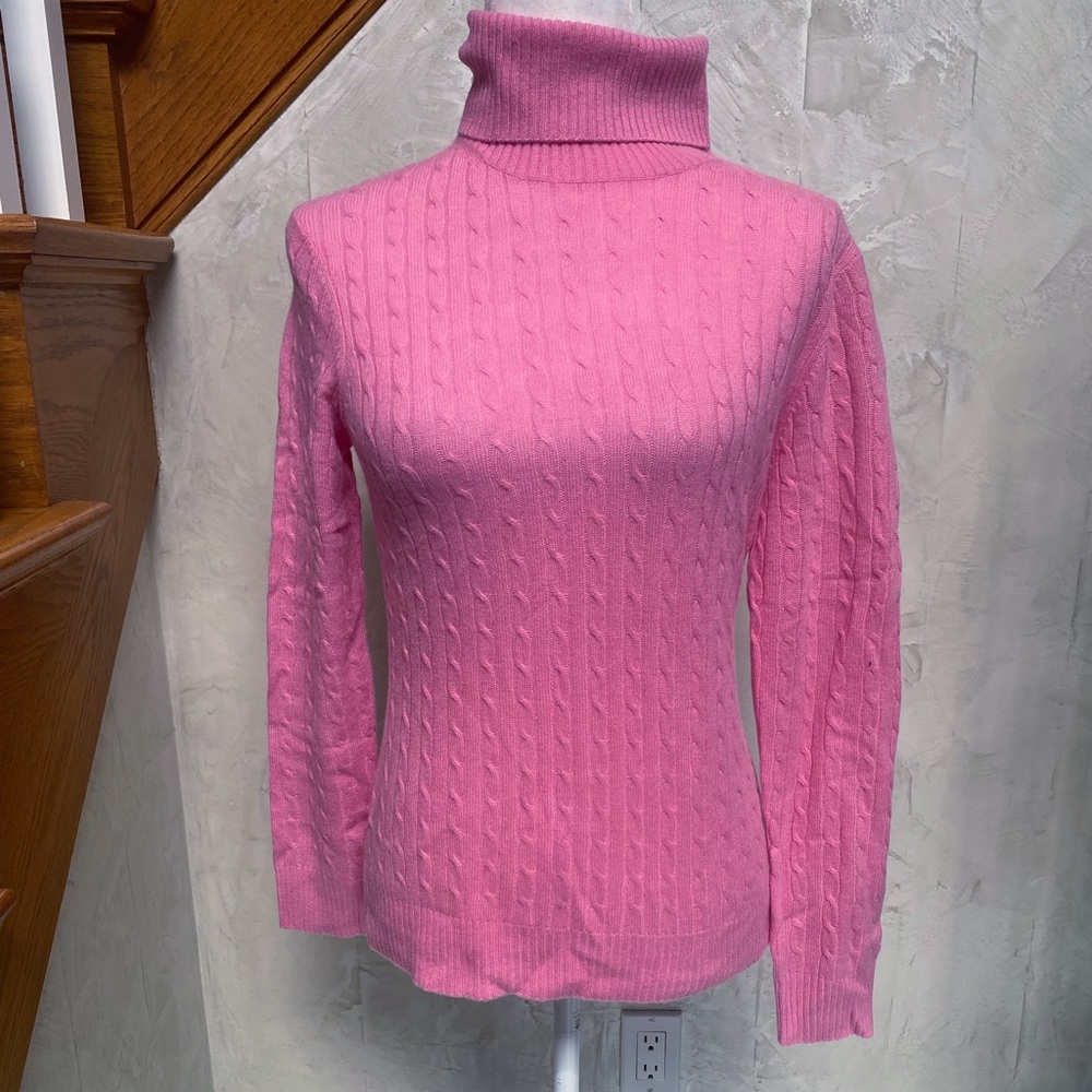 Tweeds Cashmere Cable Knit Turtleneck Sweater